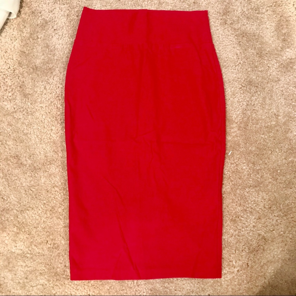 Red Bodycon Pencil Skirt